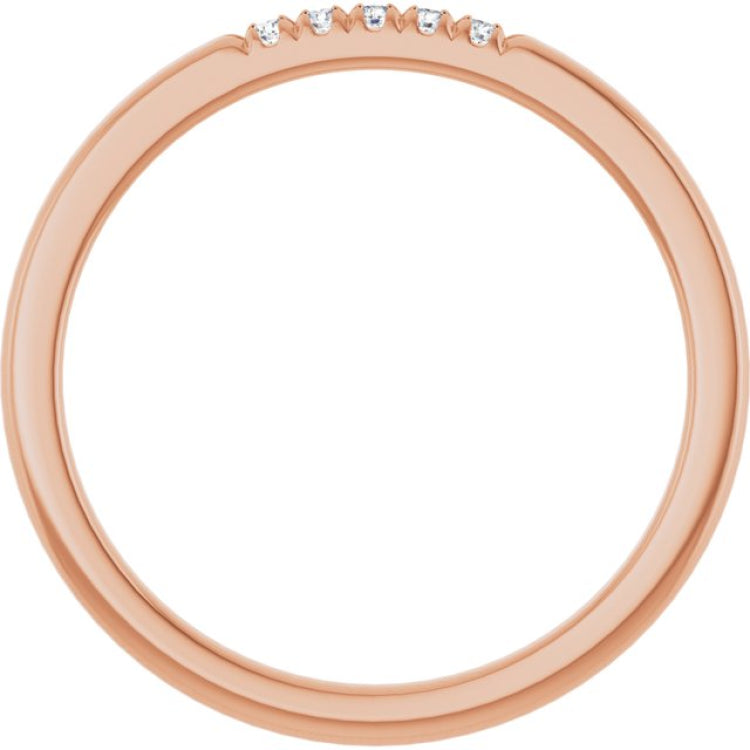 10K Rose Gold .05 CTW Natural Diamond French-Set Anniversary Band