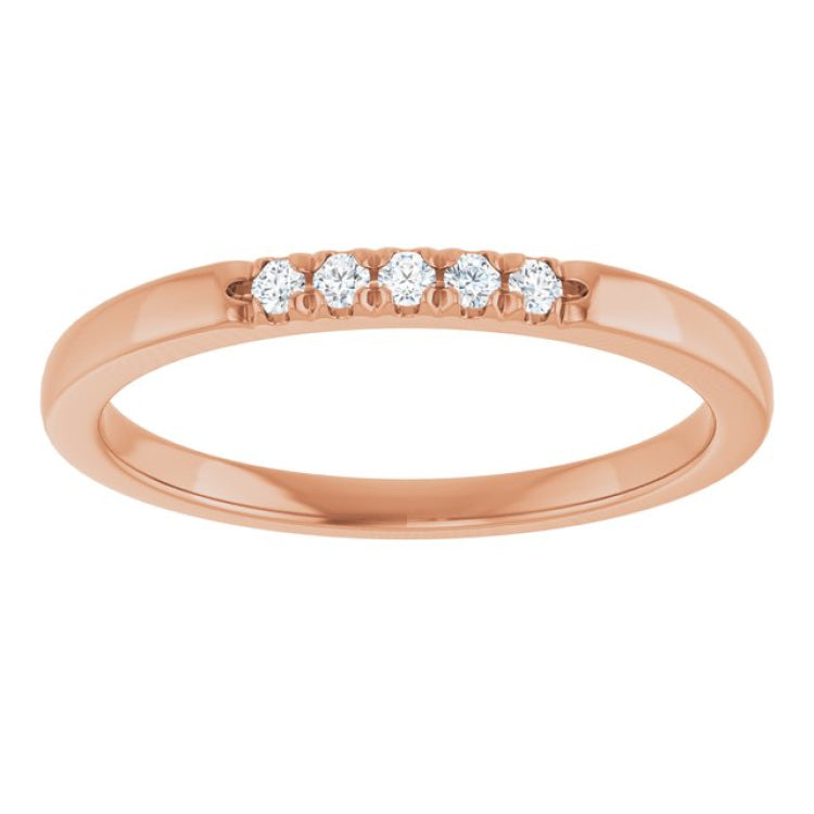 10K Rose Gold .07 CTW Natural Diamond French-Set Anniversary Band