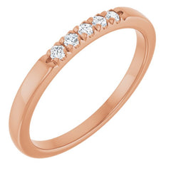 10K Rose Gold .08 CTW Natural Diamond French-Set Anniversary Band