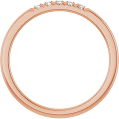 10K Rose Gold .08 CTW Natural Diamond French-Set Anniversary Band