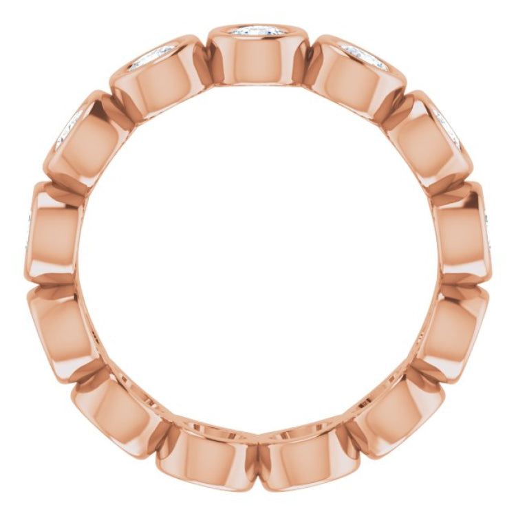 10K Rose Gold 1 1/2 CTW Lab-Grown Diamond Eternity Band Size 6.5