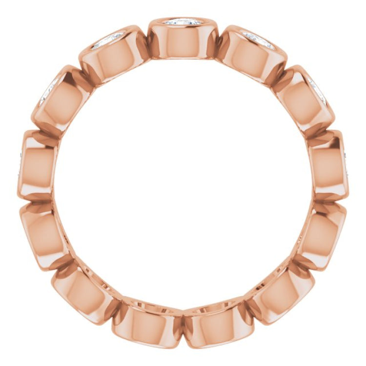 10K Rose Gold 1 1/2 CTW Lab-Grown Diamond Eternity Band Size 7.5