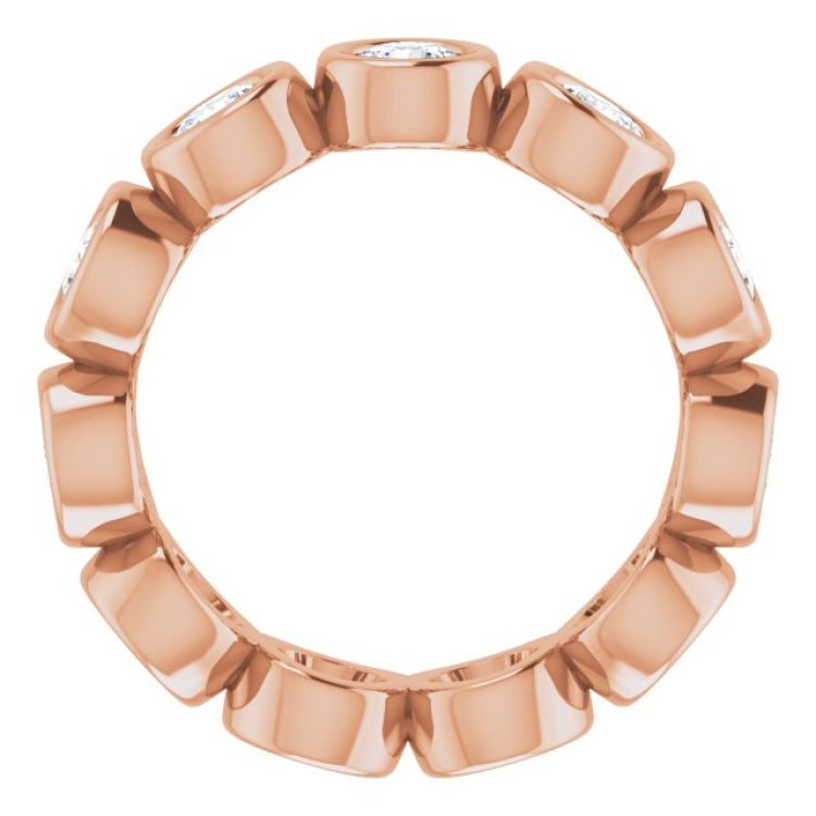 10K Rose Gold 1 1/2 CTW Lab-Grown Diamond Eternity Band Size 4.25