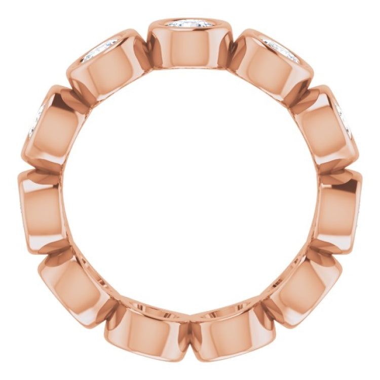 10K Rose Gold 1 1/2 CTW Lab-Grown Diamond Eternity Band Size 4.5