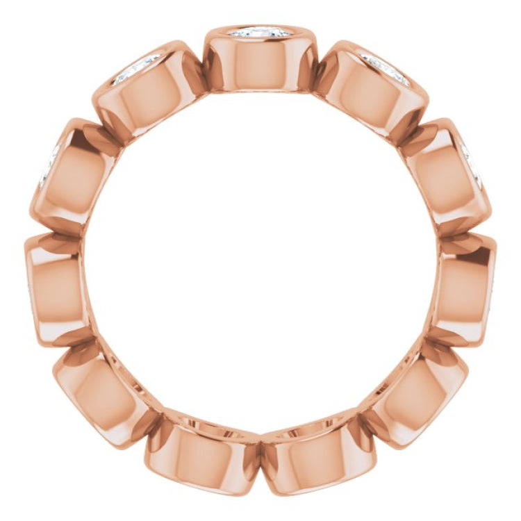 10K Rose Gold 1 1/2 CTW Lab-Grown Diamond Eternity Band Size 5.25