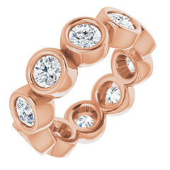 10K Rose Gold 1 9/10 CTW Lab-Grown Diamond Eternity Band Size 4