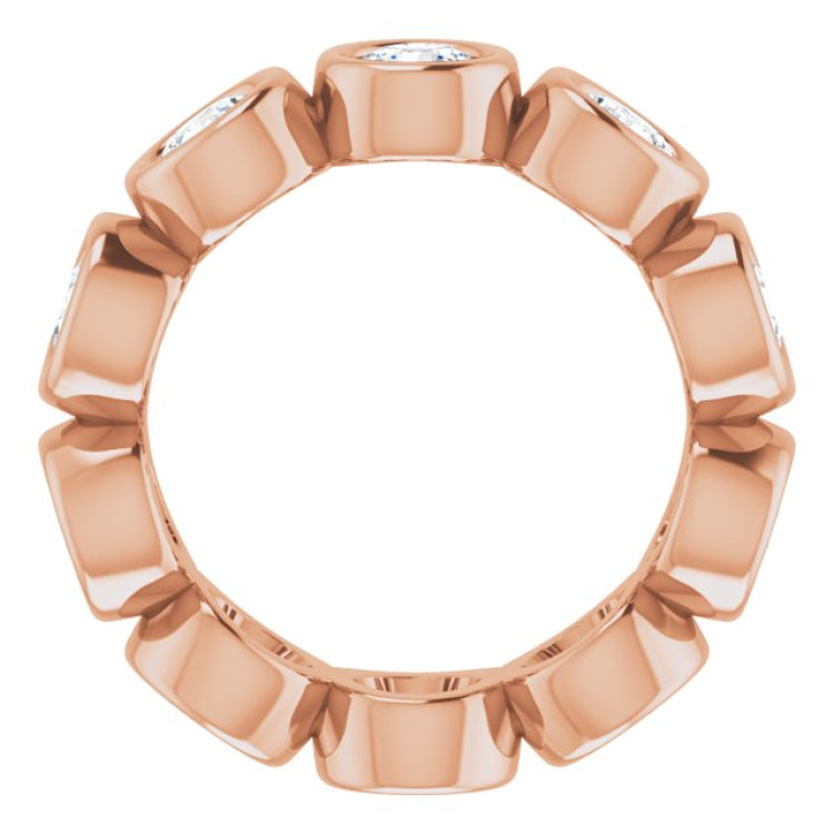 10K Rose Gold 1 9/10 CTW Lab-Grown Diamond Eternity Band Size 4