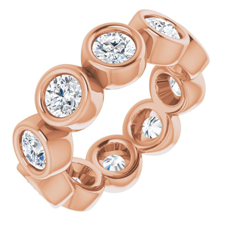 10K Rose Gold 1 9/10 CTW Lab-Grown Diamond Eternity Band Size 4.25