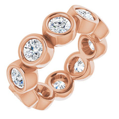 10K Rose Gold 1 9/10 CTW Lab-Grown Diamond Eternity Band Size 4.25