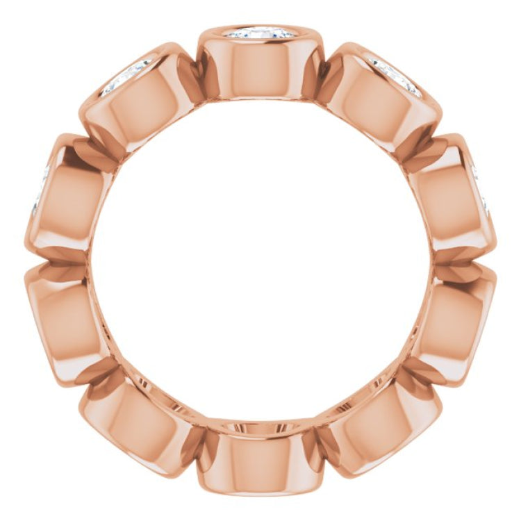 10K Rose Gold 1 9/10 CTW Lab-Grown Diamond Eternity Band Size 4.25