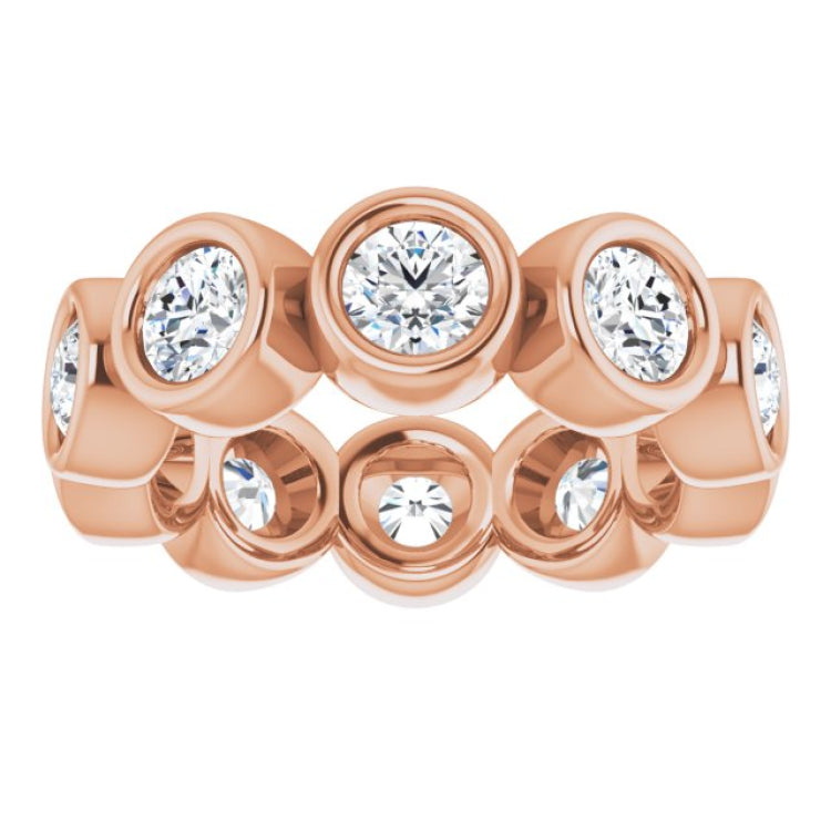 10K Rose Gold 1 9/10 CTW Lab-Grown Diamond Eternity Band Size 4.25