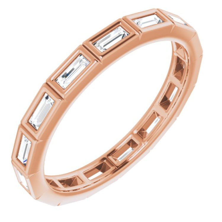10K Rose Gold 1/2 CTW Lab-Grown Diamond Eternity Band Size 6.5