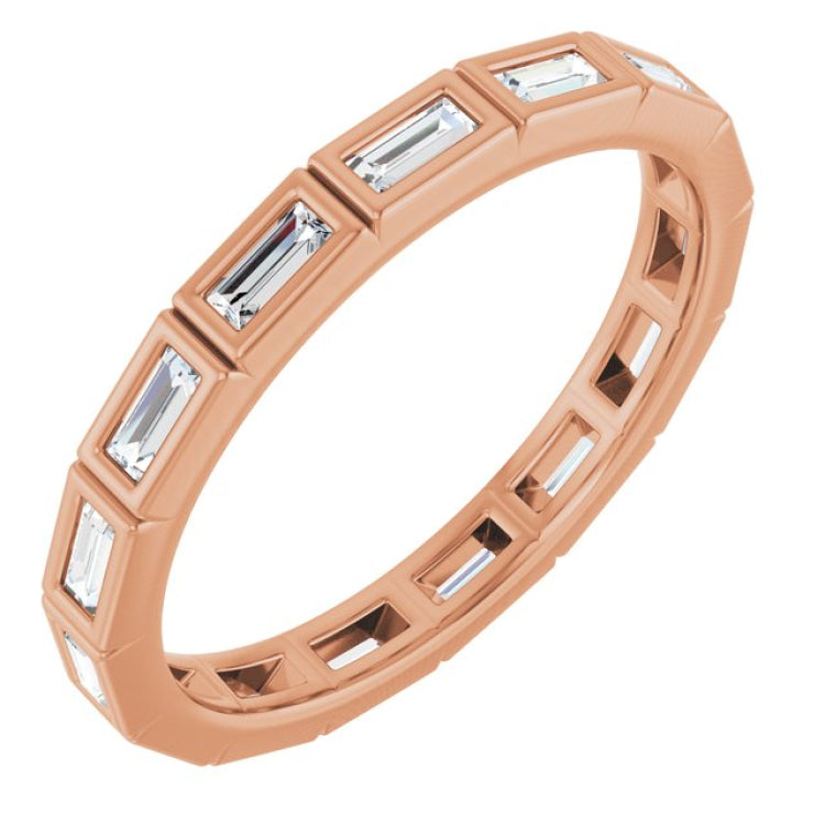 10K Rose Gold 1/2 CTW Lab-Grown Diamond Eternity Band Size 7