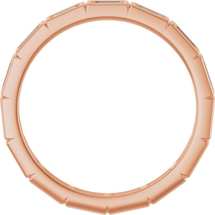 10K Rose Gold 1/2 CTW Lab-Grown Diamond Eternity Band Size 7