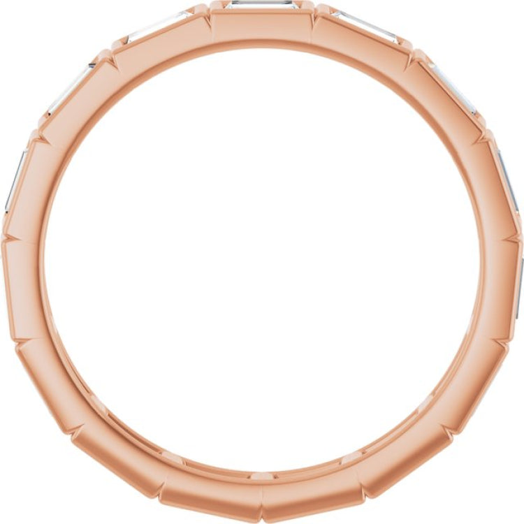 10K Rose Gold 9/10 CTW Lab-Grown Diamond Eternity Band Size 7