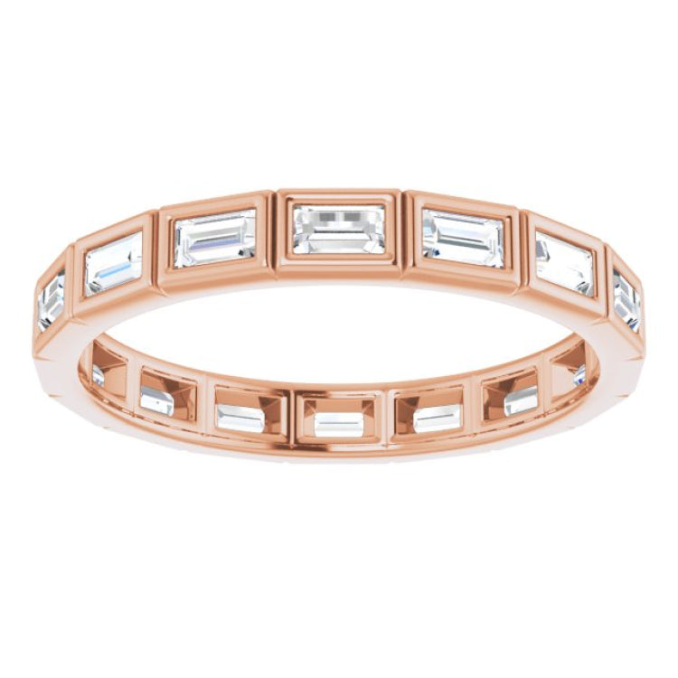 10K Rose Gold 9/10 CTW Lab-Grown Diamond Eternity Band Size 8.75
