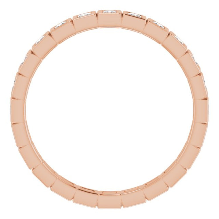 10K Rose Gold 1/2 CTW Lab-Grown Diamond Eternity Band Size 7.75