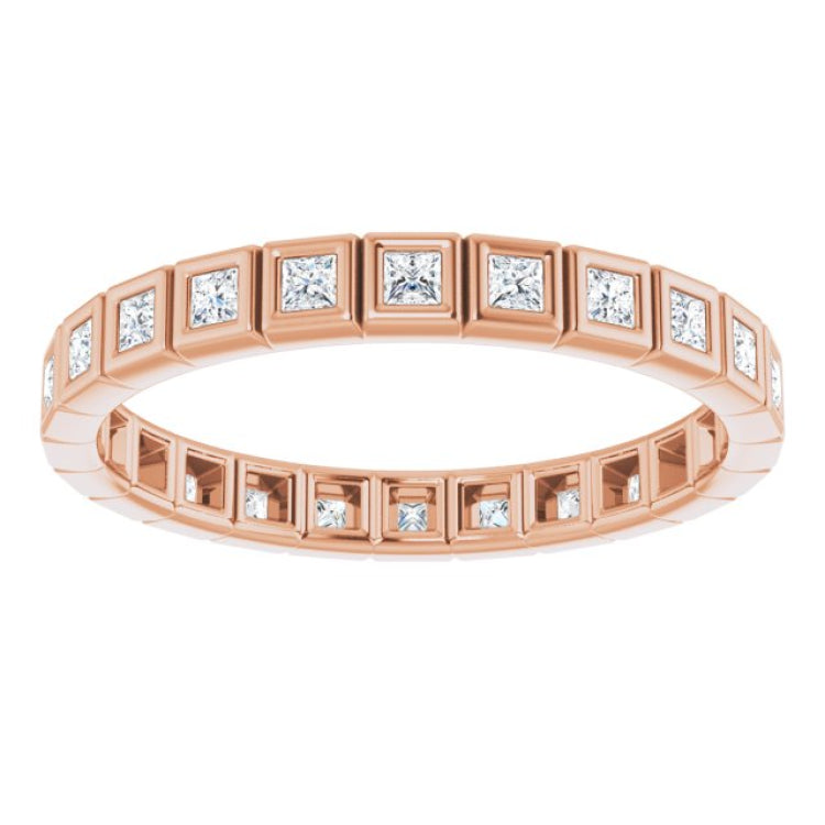 10K Rose Gold 1/2 CTW Lab-Grown Diamond Eternity Band Size 7.75