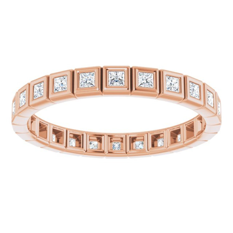 10K Rose Gold 1/2 CTW Lab-Grown Diamond Eternity Band Size 8