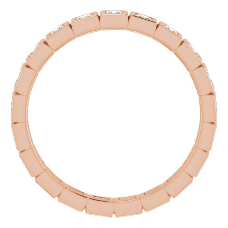 10K Rose Gold 3/4 CTW Lab-Grown Diamond Eternity Band Size 8