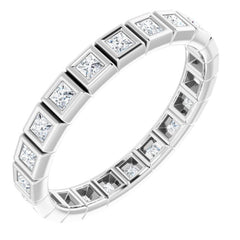 10K White Gold 3/4 CTW Lab-Grown Diamond Eternity Band Size 8