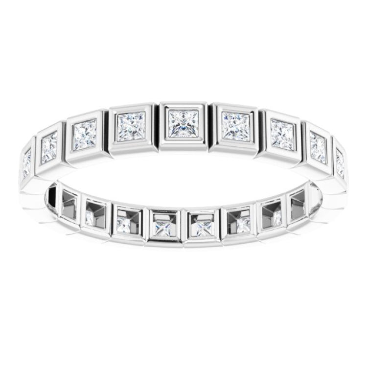 10K White Gold 3/4 CTW Lab-Grown Diamond Eternity Band Size 8