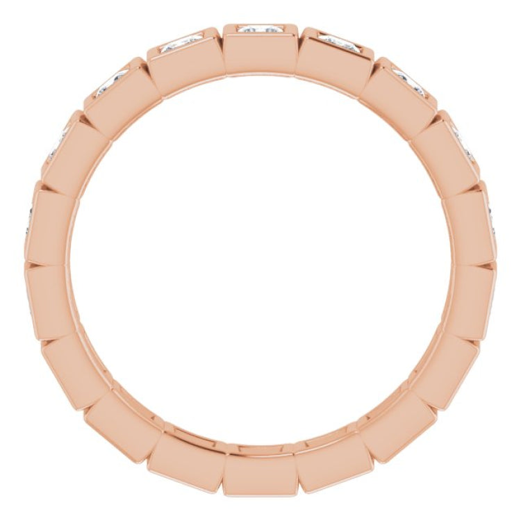 10K Rose Gold 9/10 CTW Lab-Grown Diamond Eternity Band Size 6.25