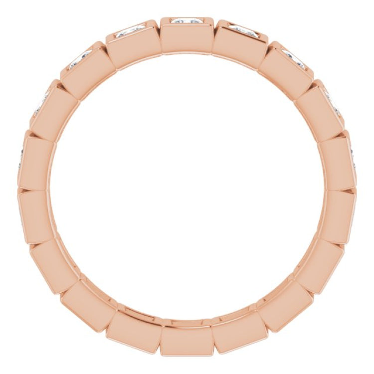 10K Rose Gold 9/10 CTW Lab-Grown Diamond Eternity Band Size 6.5