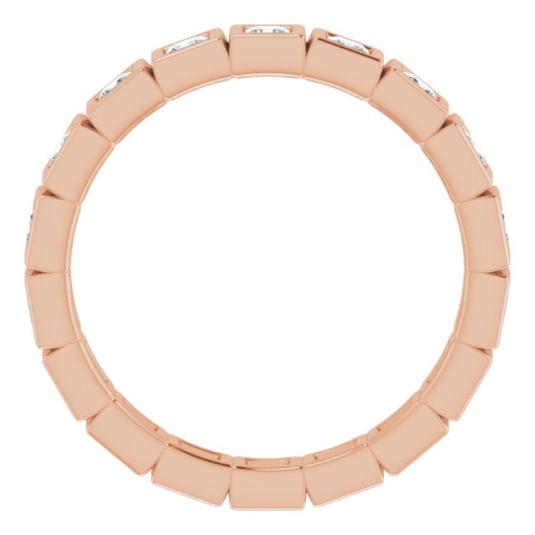 10K Rose Gold 9/10 CTW Lab-Grown Diamond Eternity Band Size 6.75