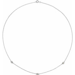 14K White Gold 1/5 CTW Natural Diamond 3-Station 18" Necklace