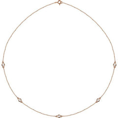 14K Rose Gold 1/2 CTW Natural Diamond 5-Station 18" Necklace