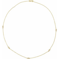 14K Yellow Gold 3/4 CTW Natural Diamond 5-Station 18" Necklace