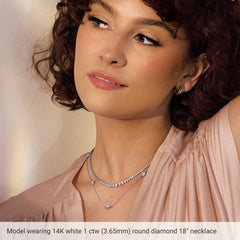 14K Rose Gold 3/4 CTW Natural Diamond 5-Station 18" Necklace