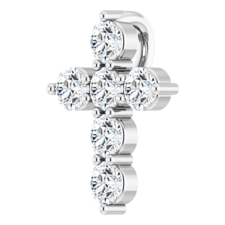 Platinum 1/4 CTW Natural Diamond Cross Pendant