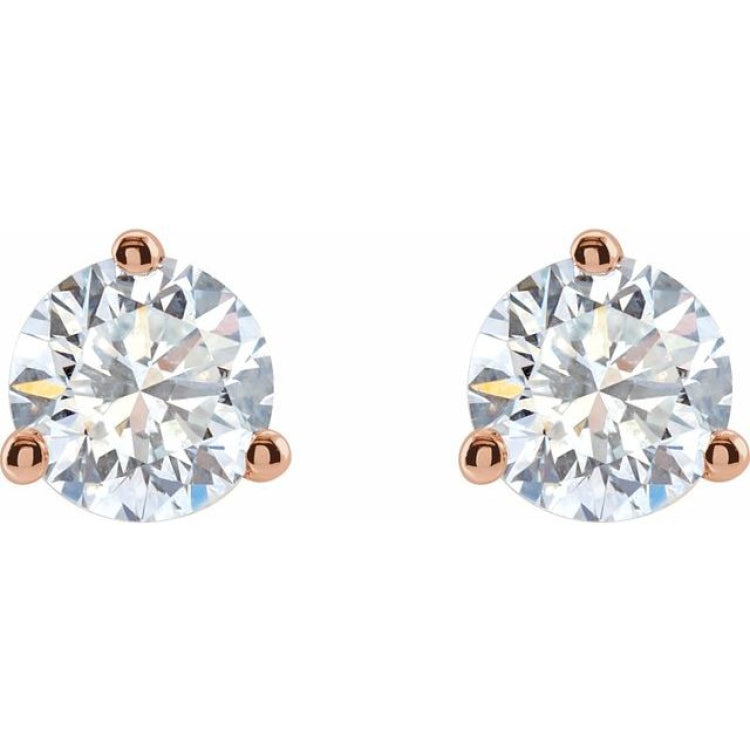 14K Rose Gold 1 CTW Lab-Grown Diamond Stud Earrings