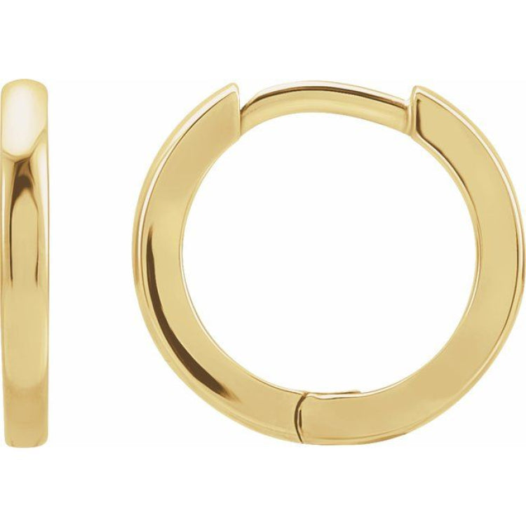 14K Yellow Gold Hinged 12.5 mm Hoop Earring