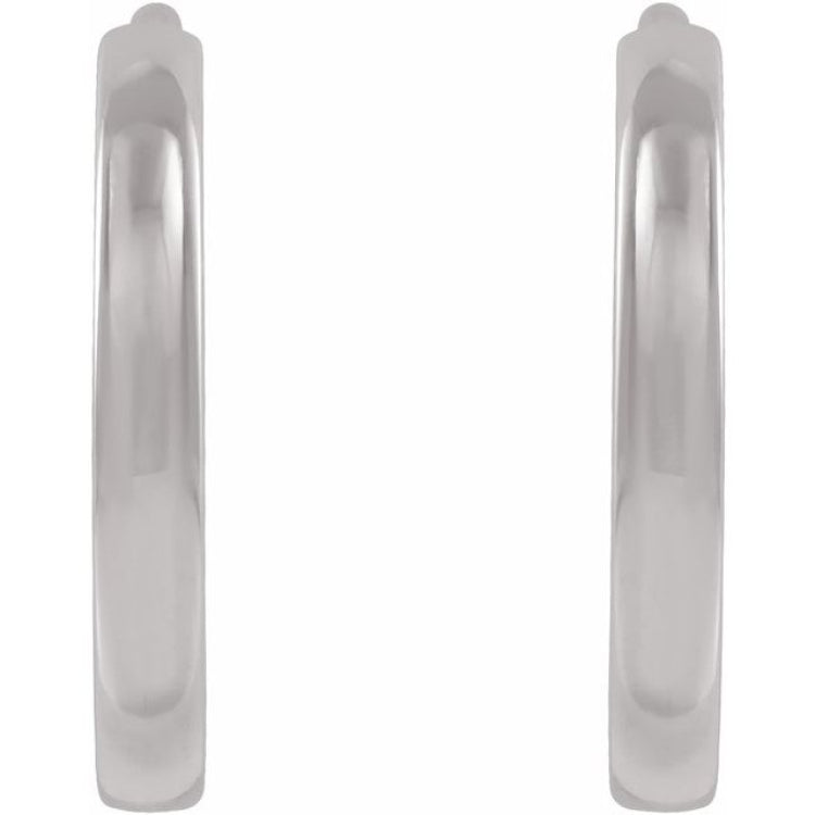 Platinum Hinged 10 mm Hoop Earrings