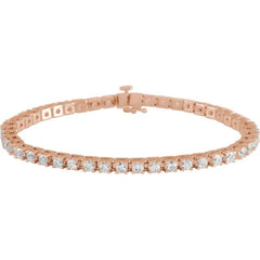 14K Rose Gold 5 CTW Natural Diamond Line 7 1/4" Bracelet