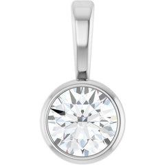 Platinum 1/6 CT Natural Diamond Bezel-Set Solitaire Pendant