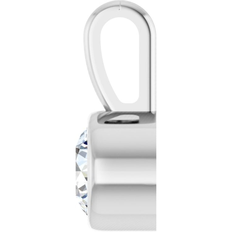 Platinum 1/6 CT Natural Diamond Bezel-Set Solitaire Pendant