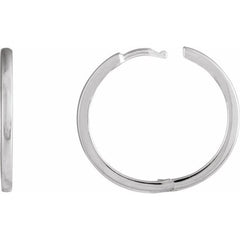 Platinum Hinged 20 mm Hoop Earrings