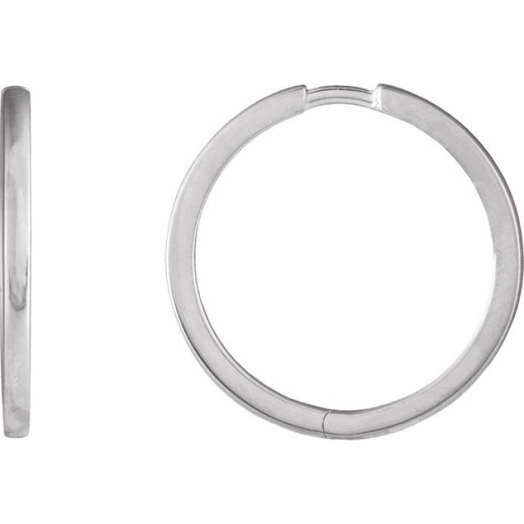 Sterling Silver 20 mm Huggie Hoop Earring