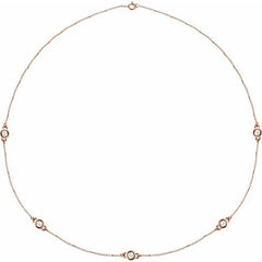 14K Rose Gold 1 CTW Lab-Grown Diamond 5-Station 18" Necklace