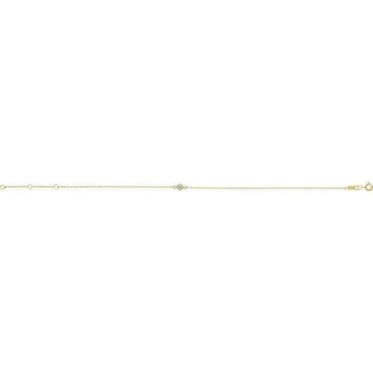 14K Yellow Gold 1/10 CT Natural Diamond 6 1/2-7 1/2" Bracelet