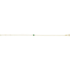 14K Yellow Gold Natural Emerald Bezel-Set Solitaire 6 1/2-7 1/2" Bracelet