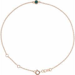 14K Rose Gold Lab-Grown Alexandrite Bezel-Set Solitaire 6 1/2-7 1/2" Bracelet