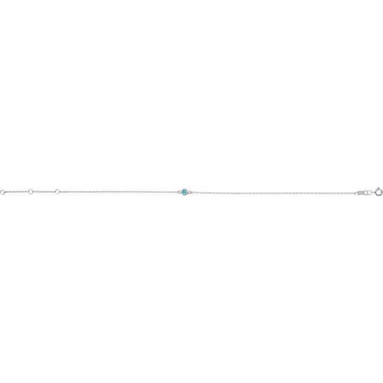 Platinum Natural Blue Zircon Bezel-Set Solitaire 6 1/2-7 1/2" Bracelet