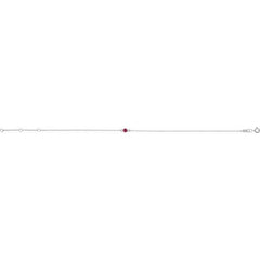 14K White Gold Natural Ruby Bezel-Set Solitaire 6 1/2-7 1/2" Bracelet