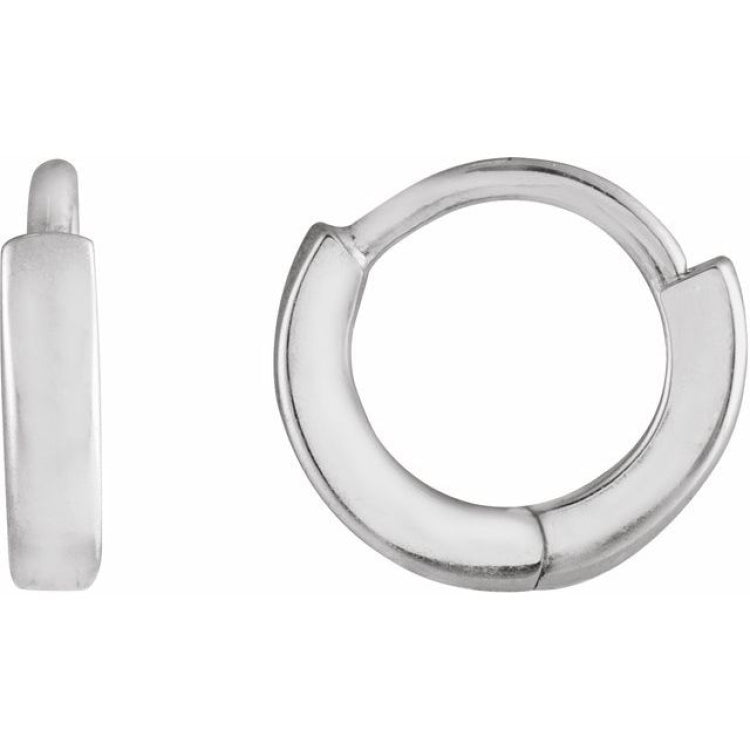 Sterling Silver Hinged 8 mm Hoop Earrings
