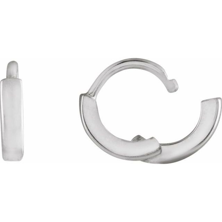 Platinum Hinged 8 mm Hoop Earring